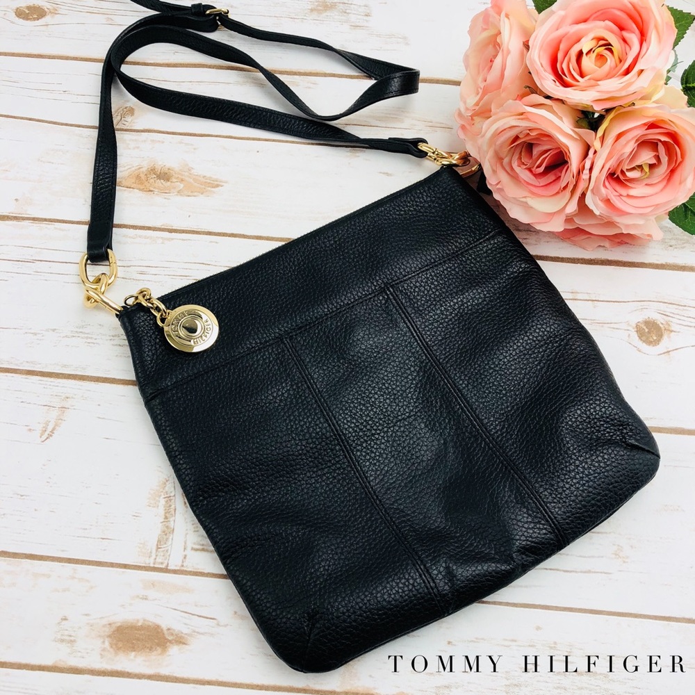 Tommy Hilfiger Black Leather Crossbody